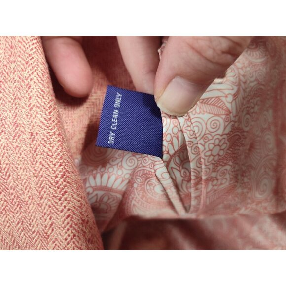 Alan Flusser Men's Linen Blend Peach Two Button Dress Blazer, XL - Picture 14 of 14